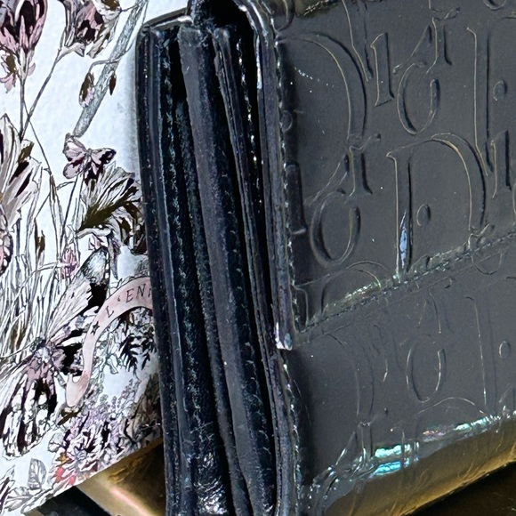 Dior Black Embossed Women's Wallet with/Bag Approx. 5 x 4 (wallet). - Picture 4 of 15